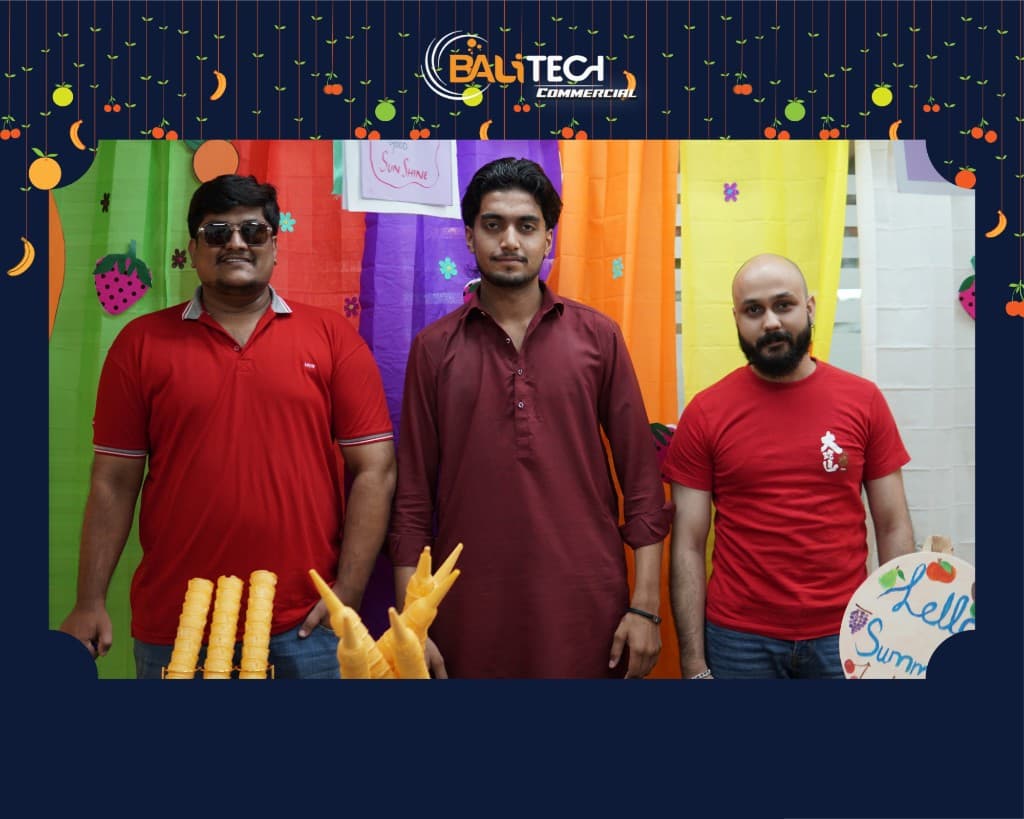 BALITECH Culture Day and Prize Distribution — team at summer celebration backdrop
