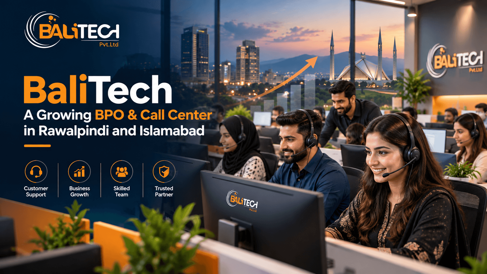 Discover BaliTech, a growing BPO and call center in Rawalpindi and Islamabad offering customer support, inbound and outbound services, lead generation and career opportunities.
