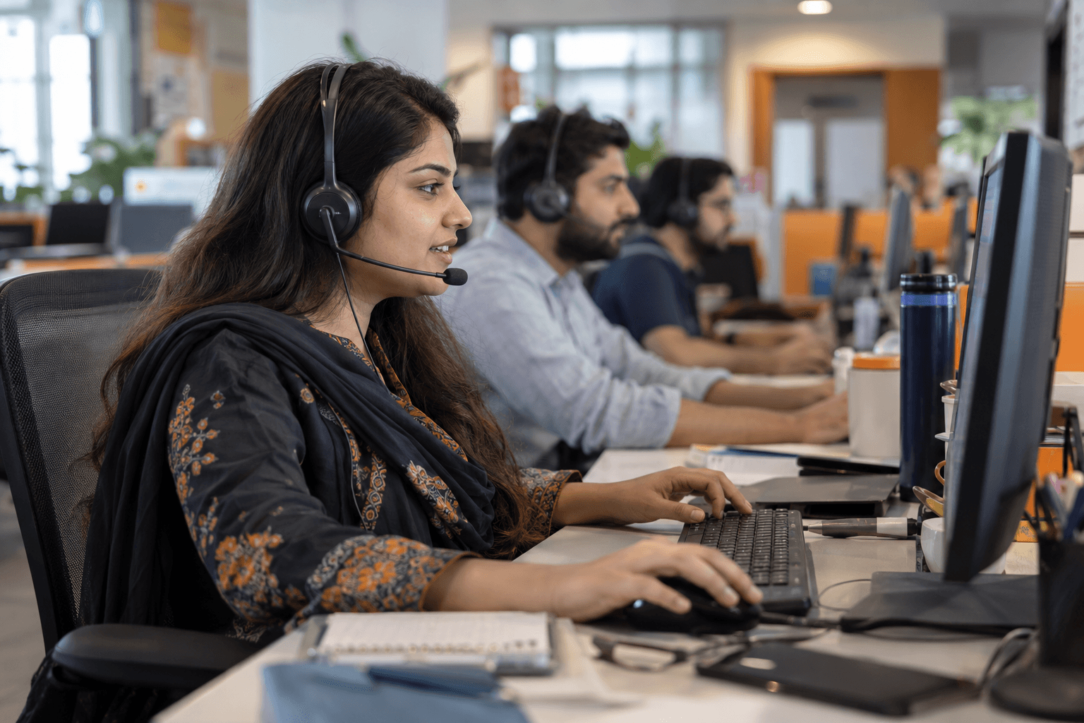 BaliTech call center agent handling customer support