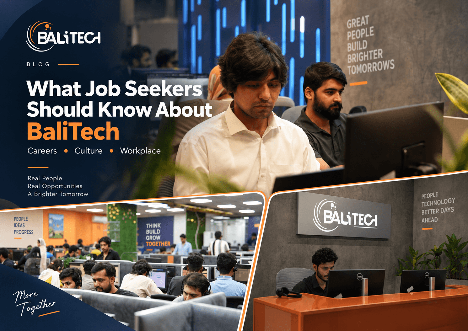 A BaliTech employee working at his computer in the office, with the title What Job Seekers Should Know About BaliTech.