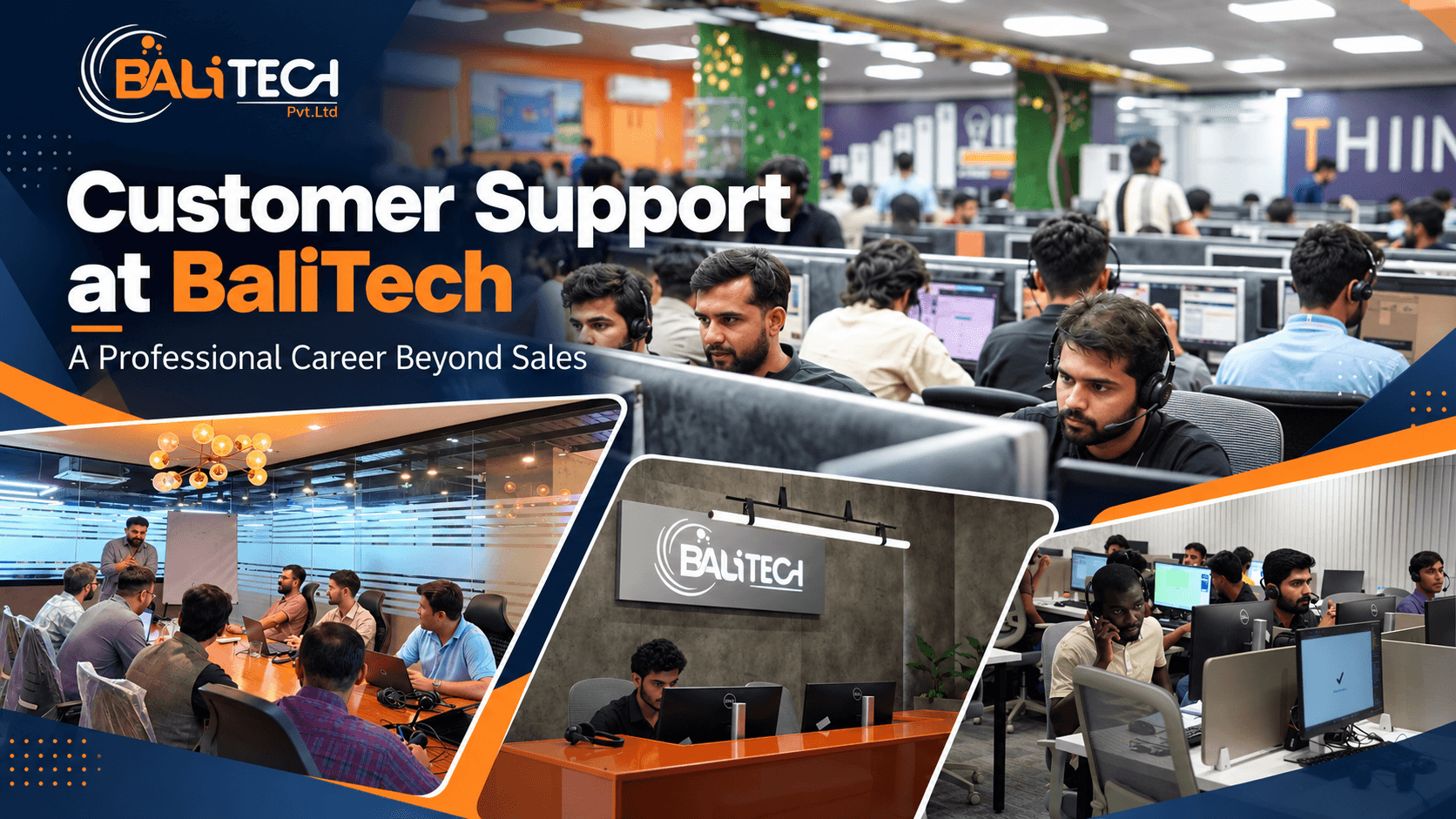 BaliTech customer support professionals assisting customers from the company’s active call center floor in Rawalpindi.